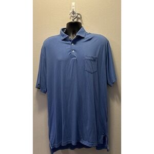 Ralph Lauren Polo Golf Shirt Adult XL Blue Cotton Short Sleeve Preppy Men‎
